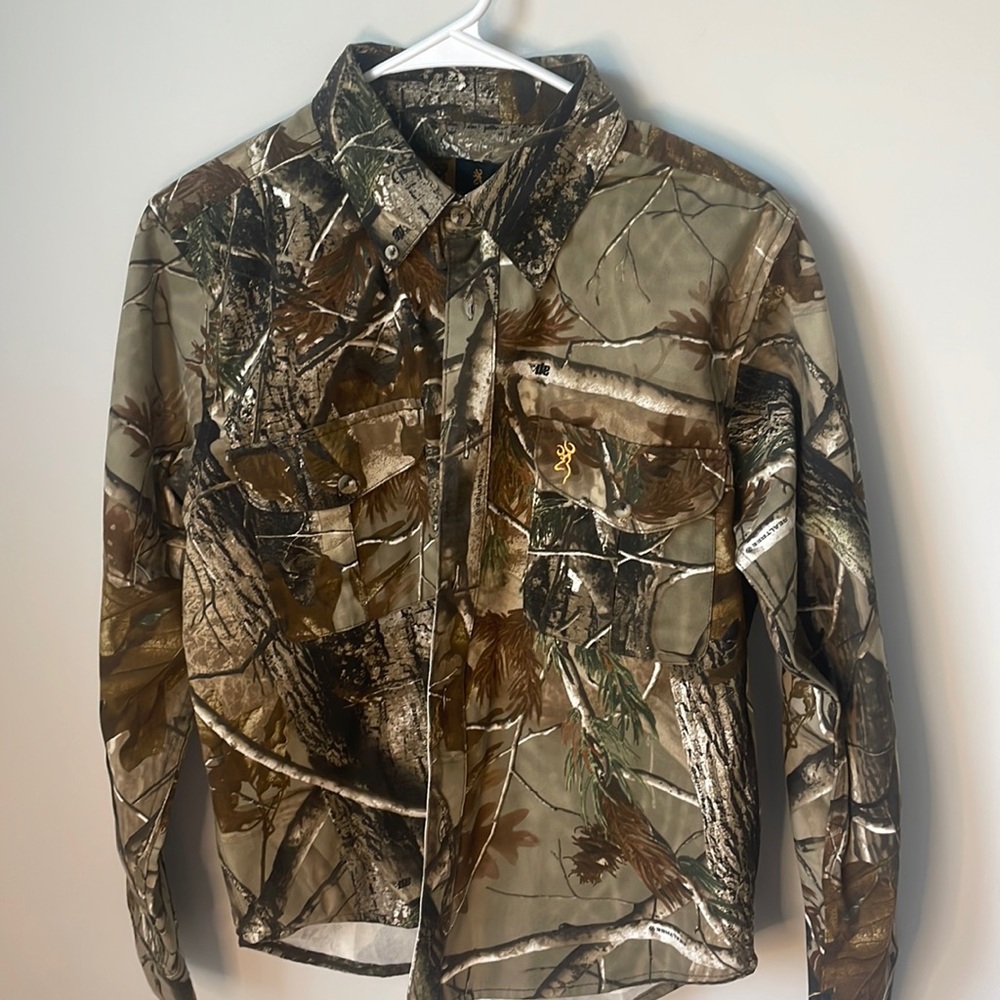 boys camo button up- hunting, youth extra large- XL